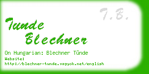 tunde blechner business card